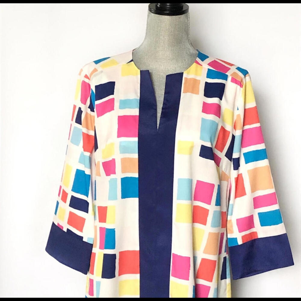 Anthropologie Women's Hutch Mod Shift Dress Multi-Color Geometric Size M - Picture 3 of 4